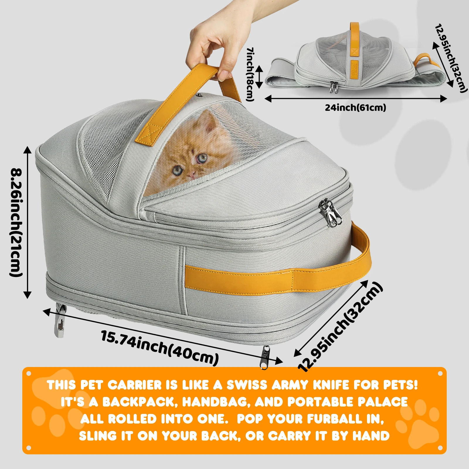 Breathable Dog Carrier Backpack for Small to Medium Dogs And Cats with Head out Design Comfortable Hands-Free Hiking Travel - Image 2