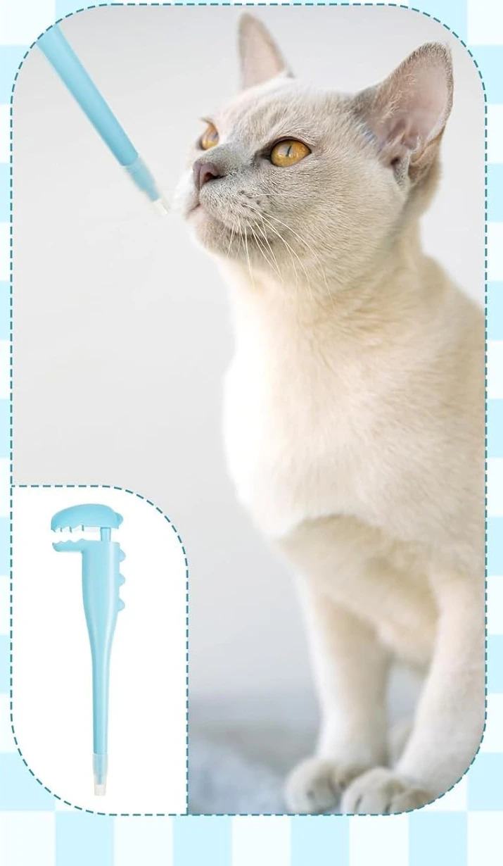 2-in-1 Pet Pill Dispenser with Soft Silicone Tips - Anti-Choke Medicine Feeder for Cats/Hamsters/Small Animals Blue and Pink - Image 7