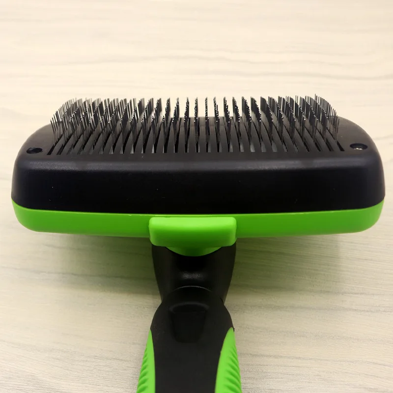 Self-Cleaning Pet Hair Brush, One-Click Shedding Tool for Dogs & Cats, Eco-Friendly Deshedding Comb with Plastic & Cotton Design - Image 5