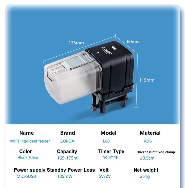 Ilonda Wifi Fish Feeder Organ Smart Control Aquarium Tank Automatic Feeding Device Timing Fishing Equipment Accessories Carp - Image 7