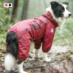 Pet Dog Coat Outdoor Jacket Pet Waterproof Winter Warm Clothes Big Jumpsuit Reflective Raincoat For Medium Large Dogs