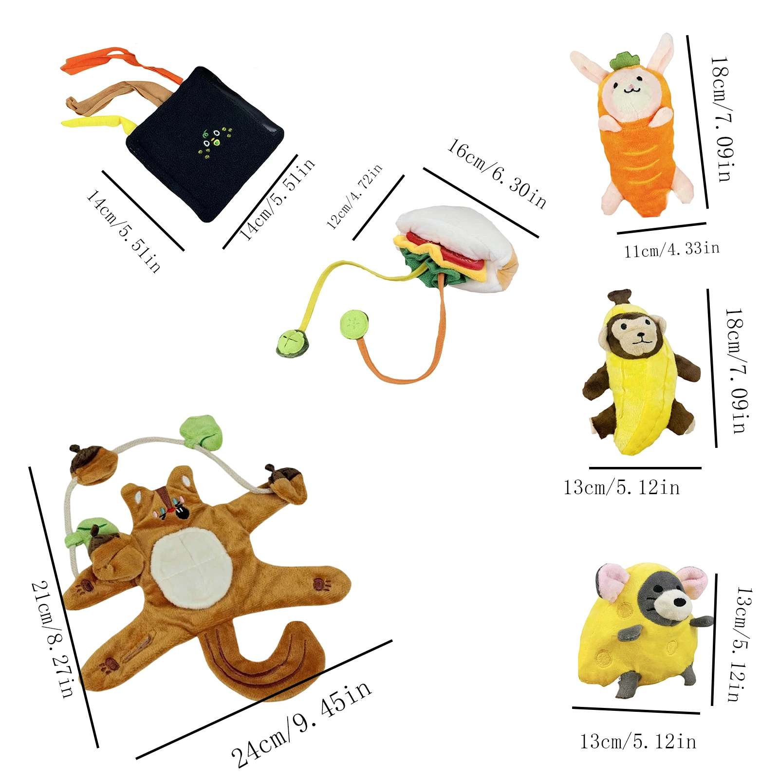 Novelty 6 Styles Plush Sound Pet Toy with Food Aroma, Crinkle Paper and Squeaker, Safe Chewing Interactive Toy for Cats Dogs - Image 6