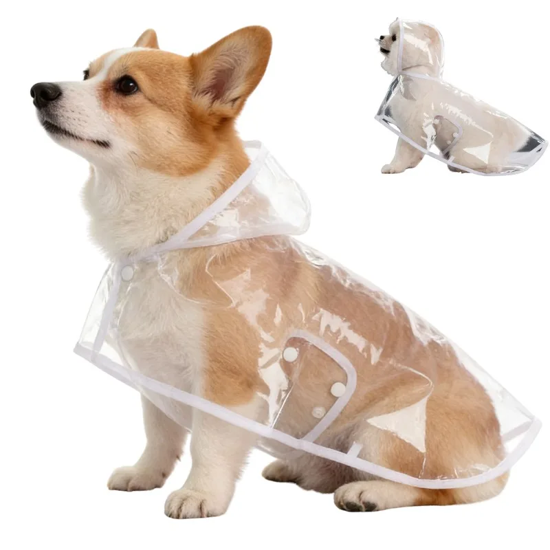 Waterproof Dog Rain Coat Cloak Belly Protection Outdoor Pet Jacket Windproof Lightweight Rainwear Small Puppy Teddy Shiba Walk