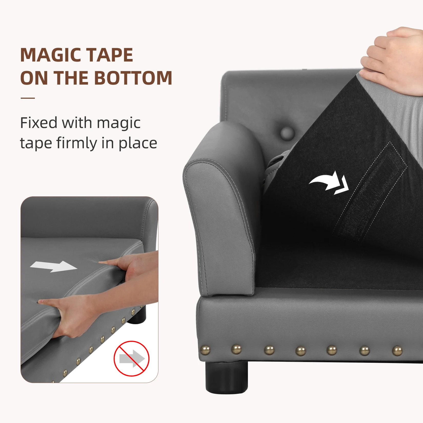 Elevated Dog Bed Sofa Mat Microfiber Leather Cover for Large Pet Snuggle Lounge Chair with Removable Cushion - Image 5