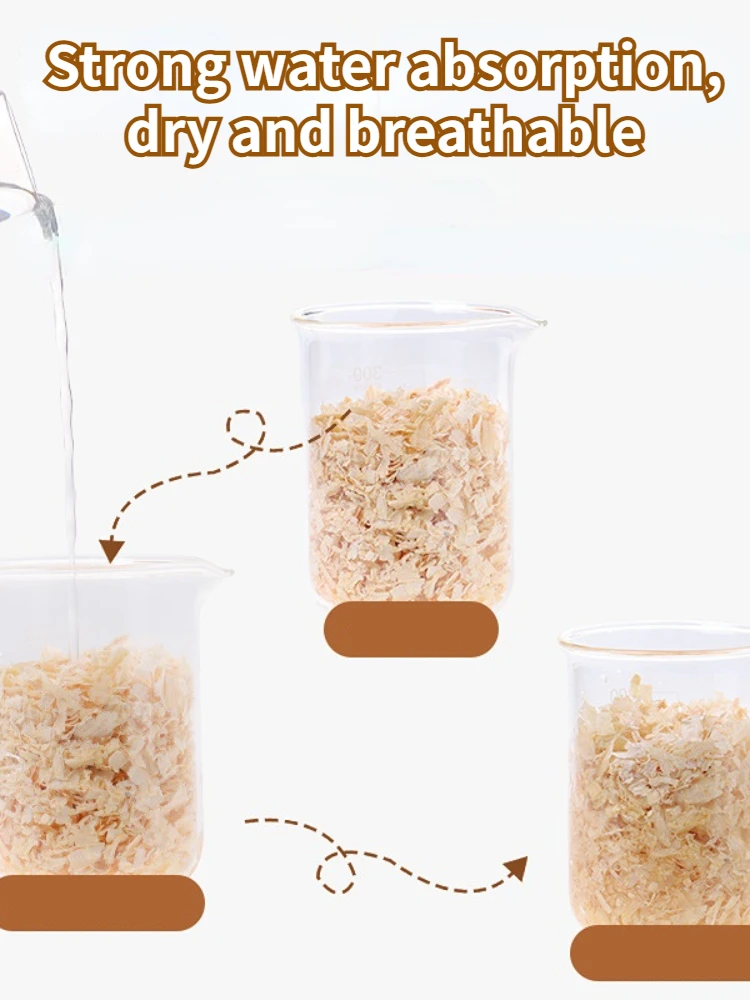 Hamster Sawdust Guinea Pig Bedding 1kg 300g Pet Wood Chips Rabbit Wood Shavings Bedding Padding Safe Hamster Cage Pet Cabin Nest - Image 5