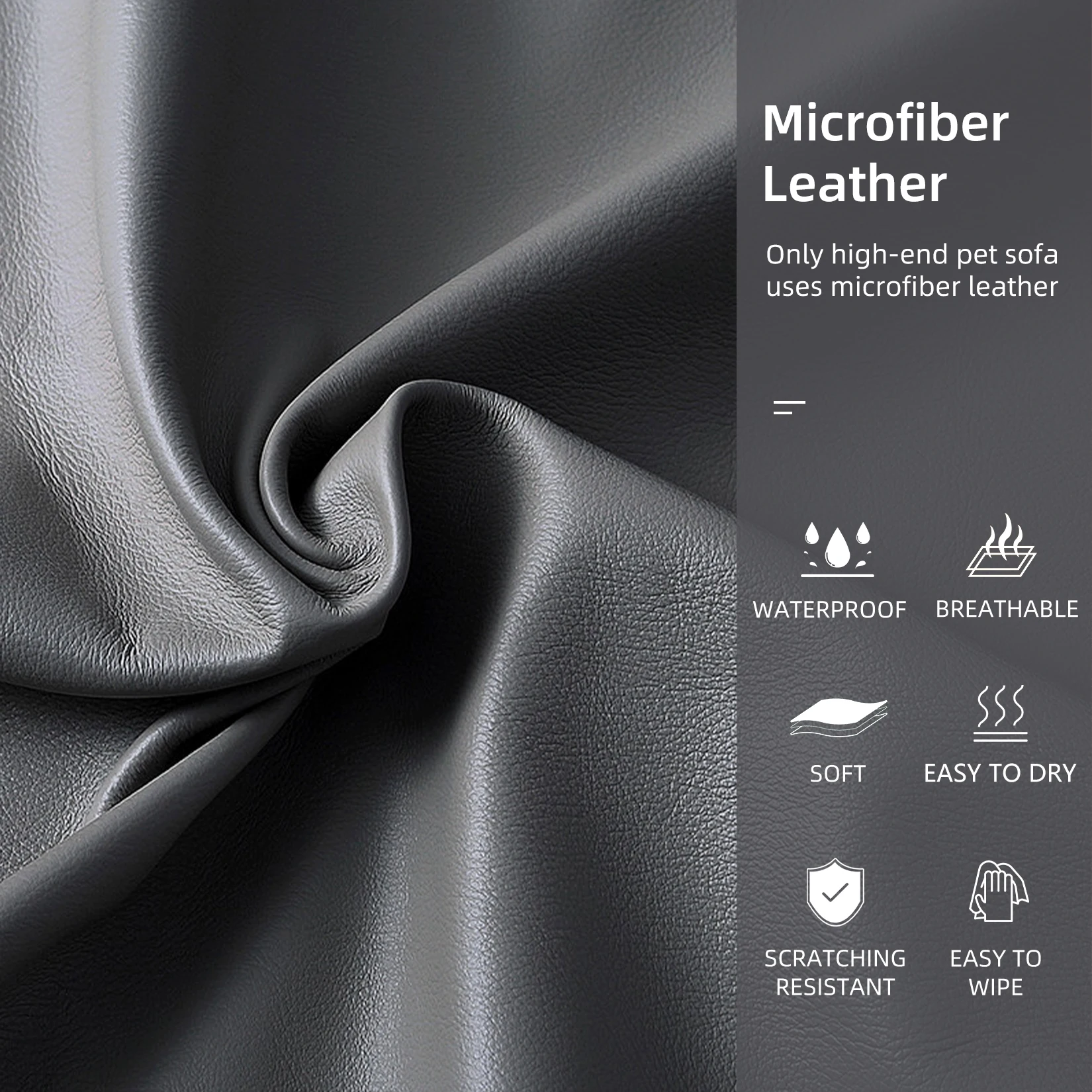 Elevated Dog Bed Sofa Mat Microfiber Leather Cover for Large Pet Snuggle Lounge Chair with Removable Cushion - Image 4