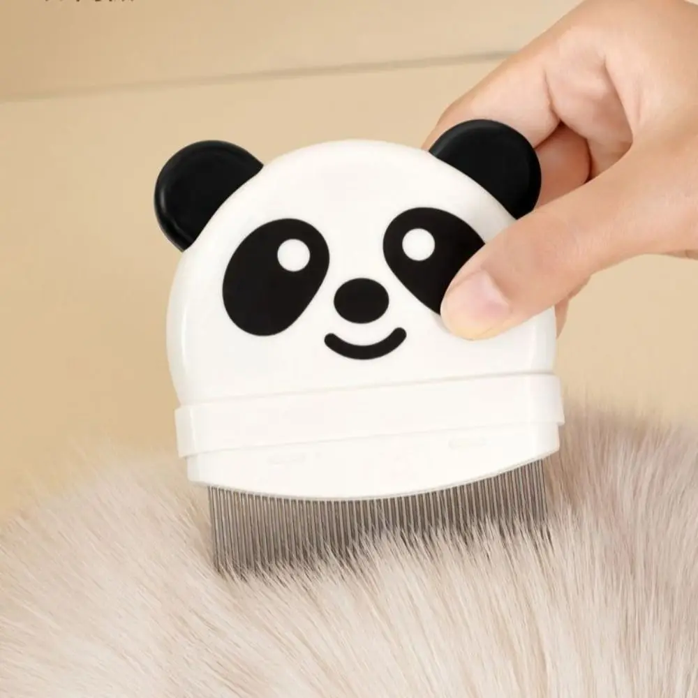 Professional Cat Hair Remover Anti-knot Removal Panda Pattern Dog Row Comb Mini Portable Pet Grooming Brush Daily Grooming - Image 2
