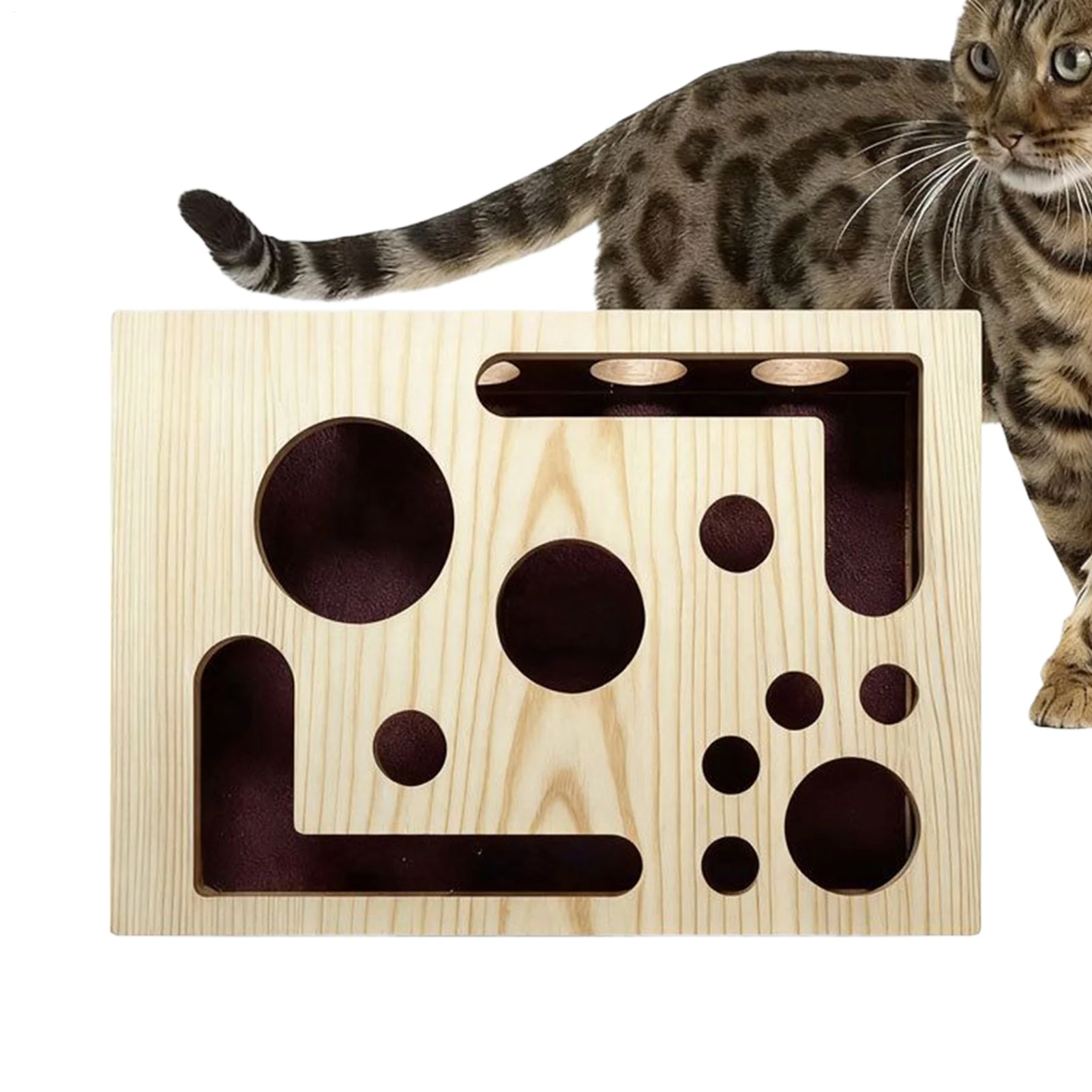 Cat Nail File Box Interactive Puzzle Scratcher Cat Nail Scratch Enrichment Box for Pet Exercise Training Boredom Travel Living - Image 2