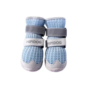 Fashion Adjustable Dog Mesh Shoes Rubber Sole Reflective Puppy Paws Protectors High-Top Wear Resistant Dog Foot Covers Outdoor