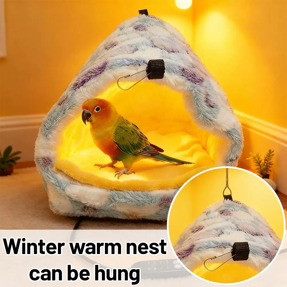 USB Heated Parrot Nest For Lovebird Conure Canary Bunny Guinea Chinchilla Parakeet Cockatiel Plush Nest Hammock Bird Bed Wa N1D8 - Image 2