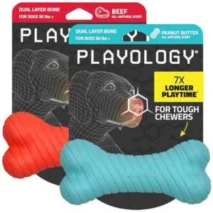 Dual Layer Bone X-Large Chew Toy Peanut Butter and Beef 2-Pack