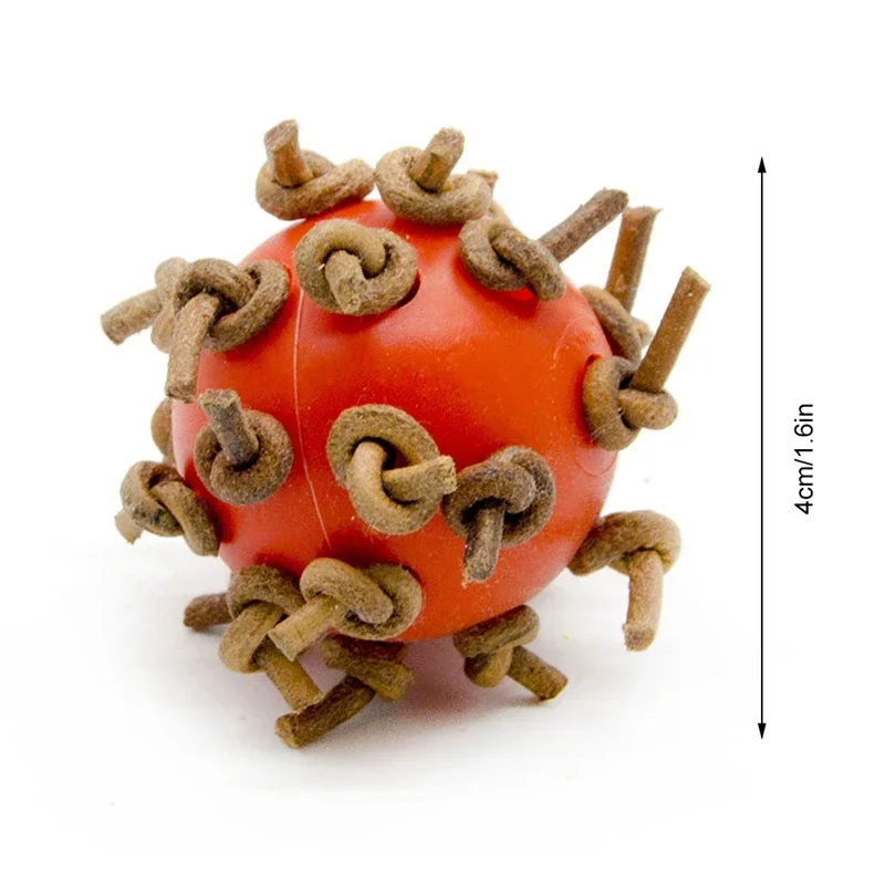Bird Ball Chew Toy with Knots 4cm Dia Foot Toy Suitable for Parrot African Grey Cockatoo Pet Supplies - Image 2