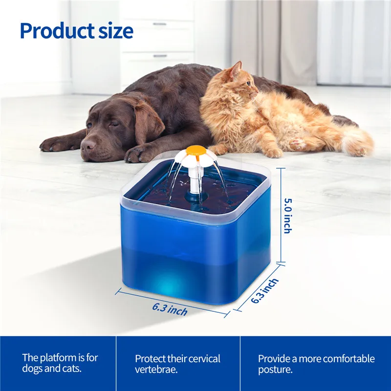 2L Automatic Cats and Dogs Water Fountain with LED Lighting USB Pet Water Dispenser with Recirculate Filtring for Pet Feeder - Image 3
