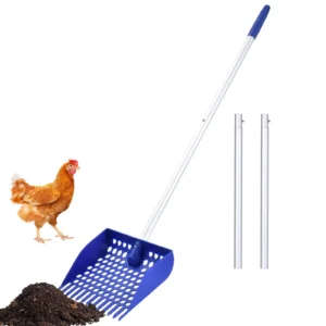 Chicken Coop Cleaning Tools Sifting Shovel Long Handle Detachable Poop Scooper for Poultry Litter Goat Stall Farm Animals Cats