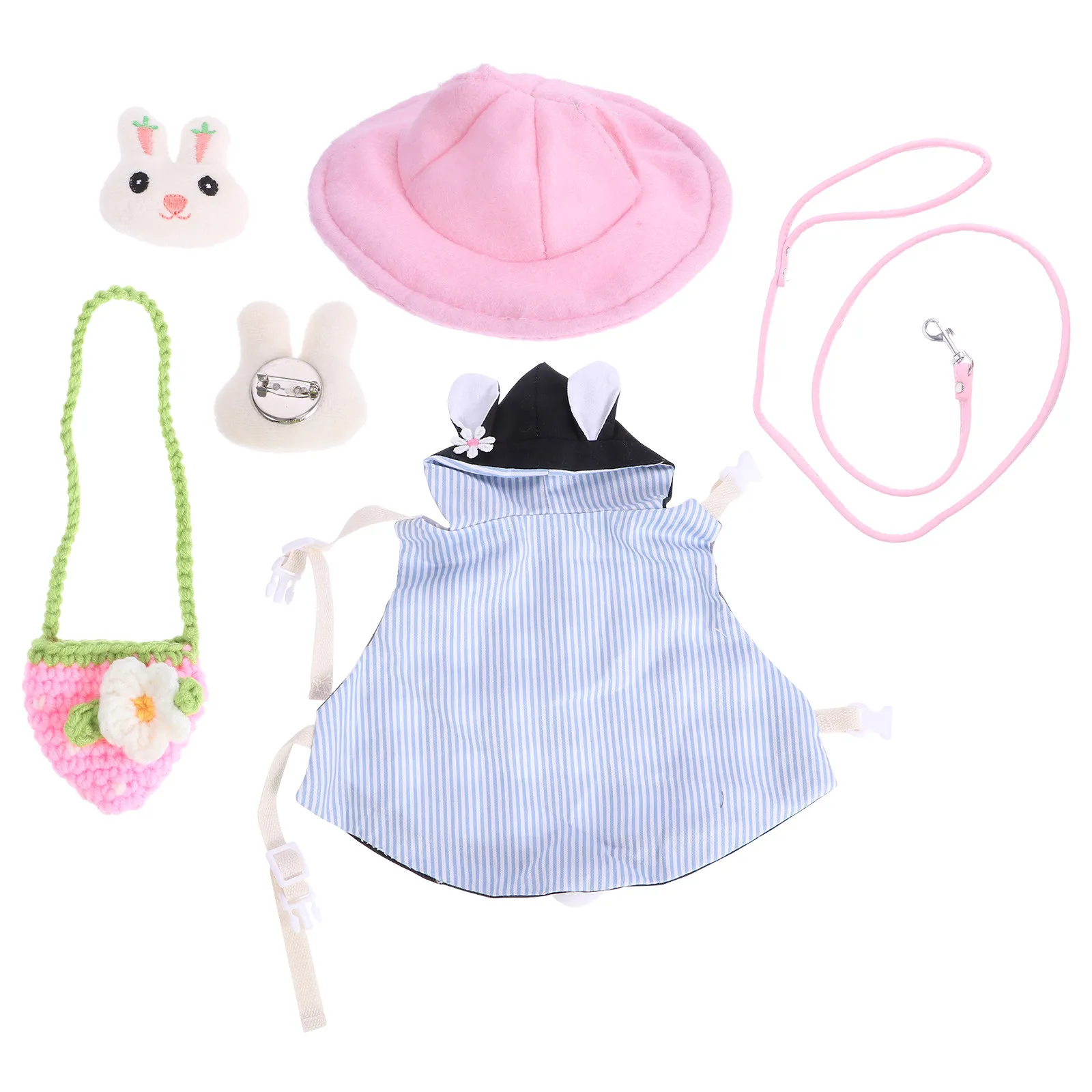 Rabbit Hamster Vest Leash Set Gentleman Style Pet Costume Outfit for Small Animals Outdoor Walking Wedding Party Dress Up - Image 6