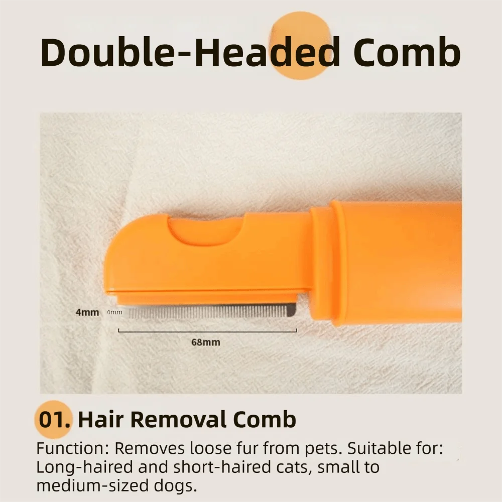 Self Cleaning Pet Hair Removal Comb Foldable Messy-Free Pet Flea Needle Comb Fine Tooth Plastic Cat Floating Hair Comb - Image 3