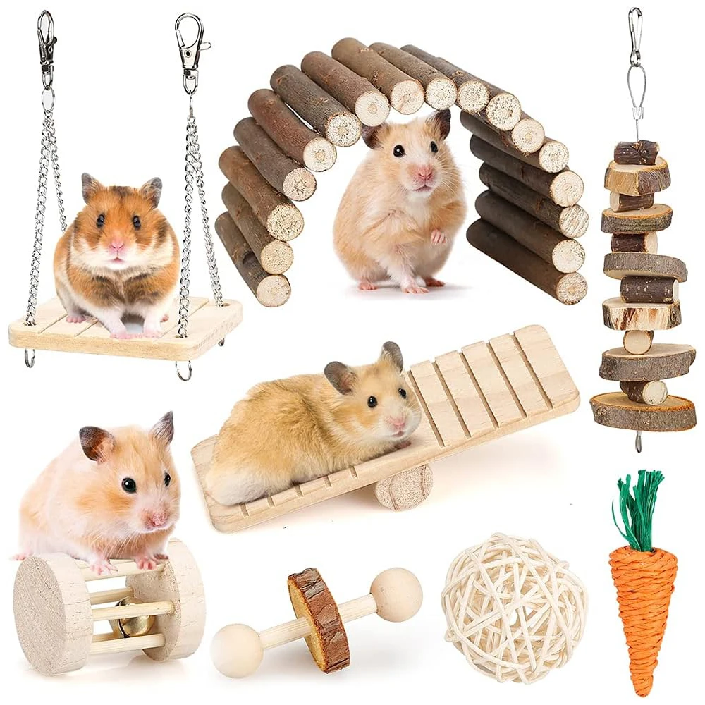 8-piece Set Pet Rabbit Guinea Pig Dragon Cat Fun Toy Hamster Rabbit Rabbit Tooth Grinding Set Pet Tooth Grinding Snacks