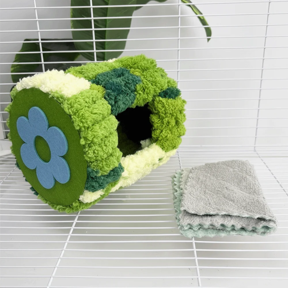 Thickened Warm Parrot Nest Cylinder Design Flannel Winter Bird Bed Colorful with Pads Hanging Hammock - Image 9