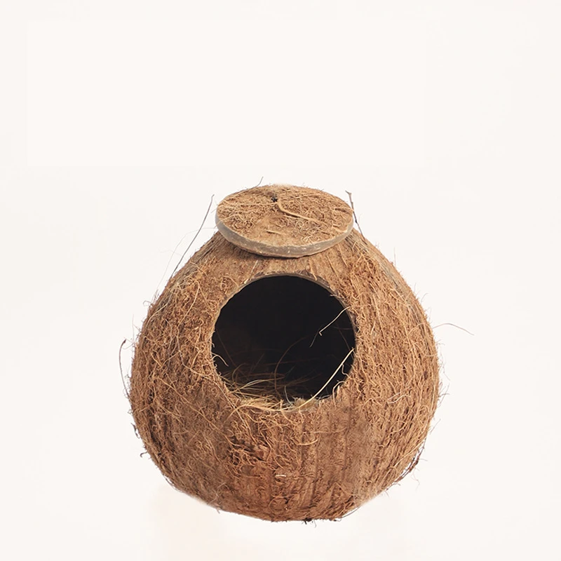 Hamster House Bite-resistant Natural Small Pet Coconut Cages Guinea-pig Hamster Hideout House Toy Wooden House Pet Supplies - Image 12