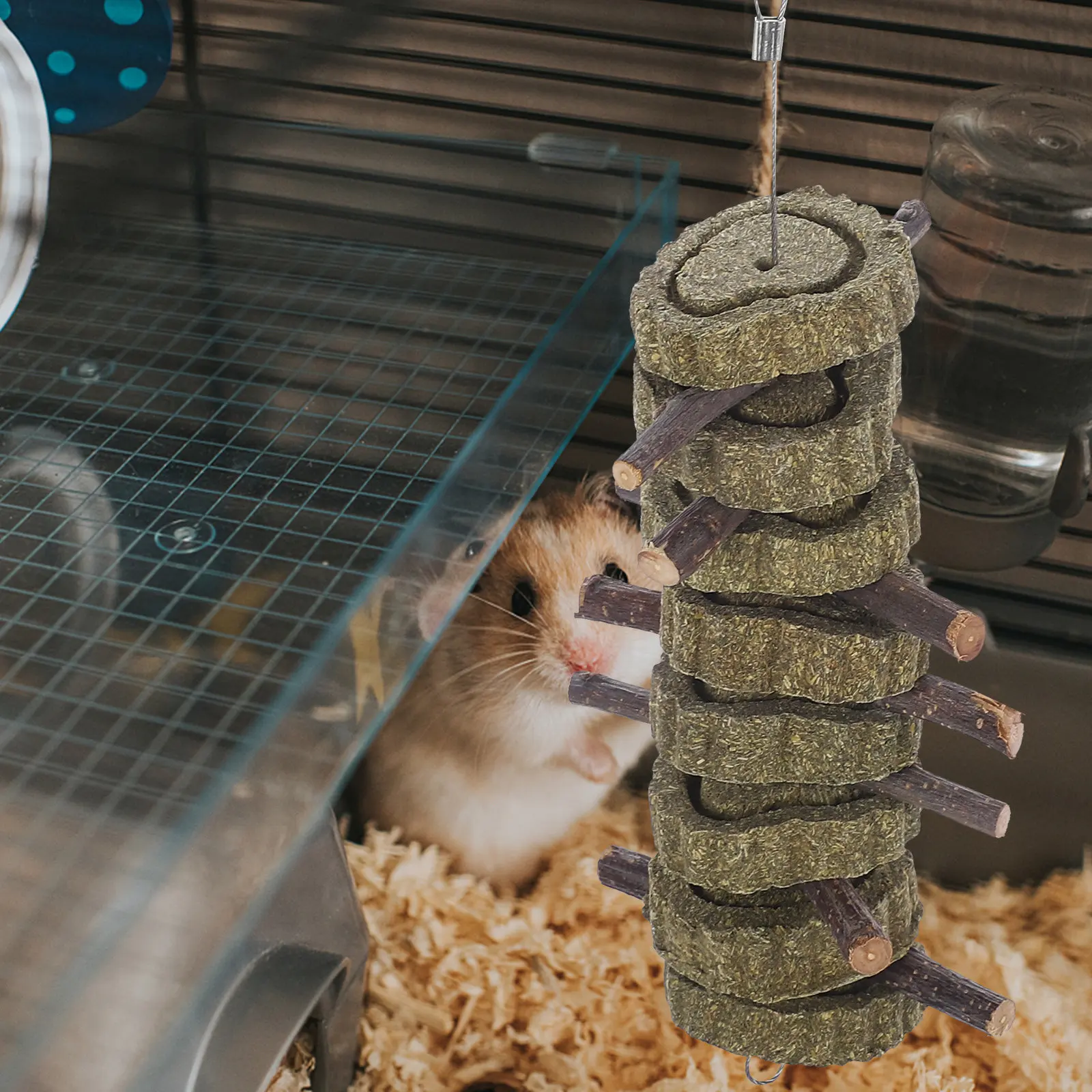 Natural Molar Chew Stick Hanging Rabbit Bunny Small Pets Teeth Cleaning Teether Healthy Snack for Hamster Chinchilla Squirrel - Image 4