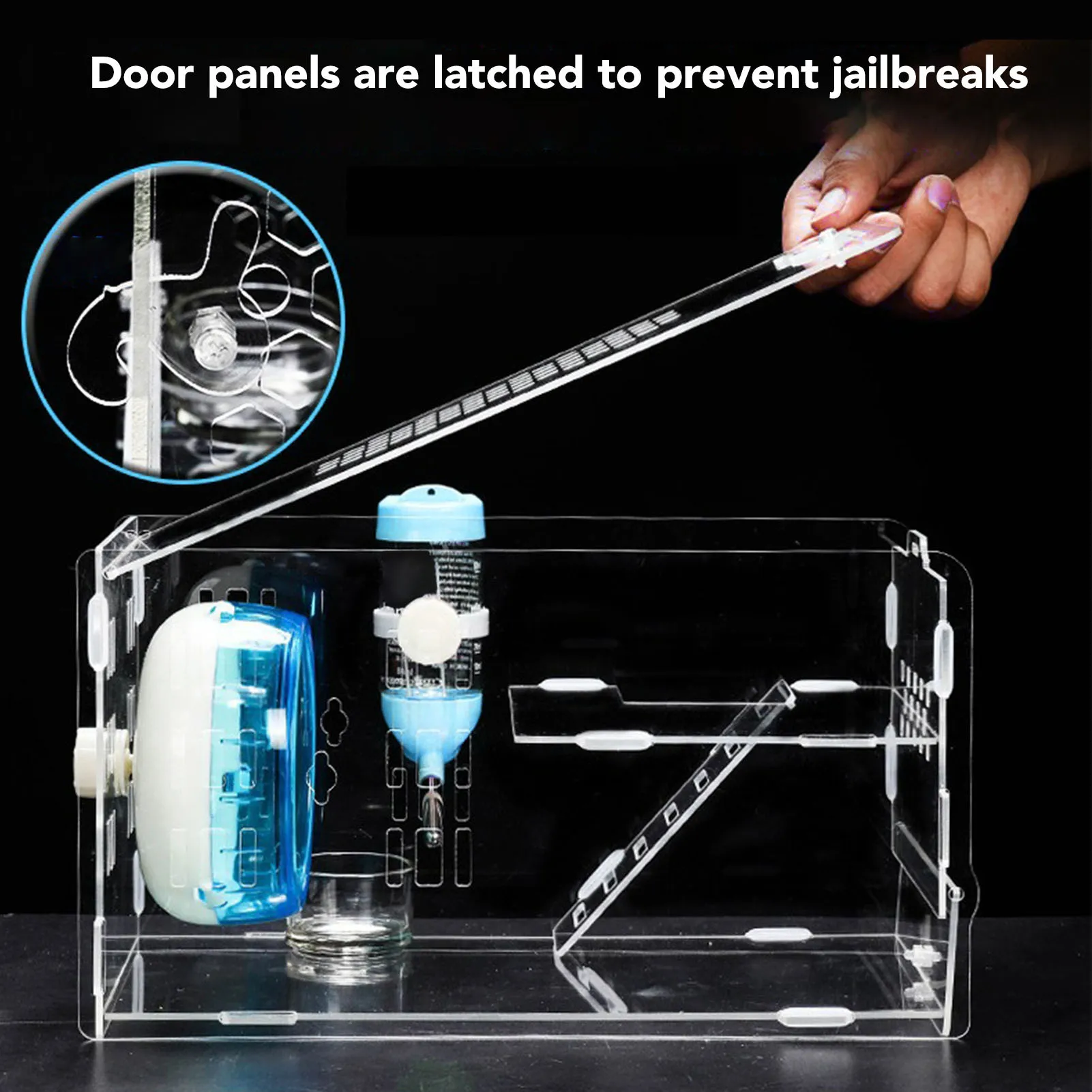 Clear Hamster Cage Acrylic with Silent Exercise Wheel Small Animal Cage for Little Hamster - Image 2