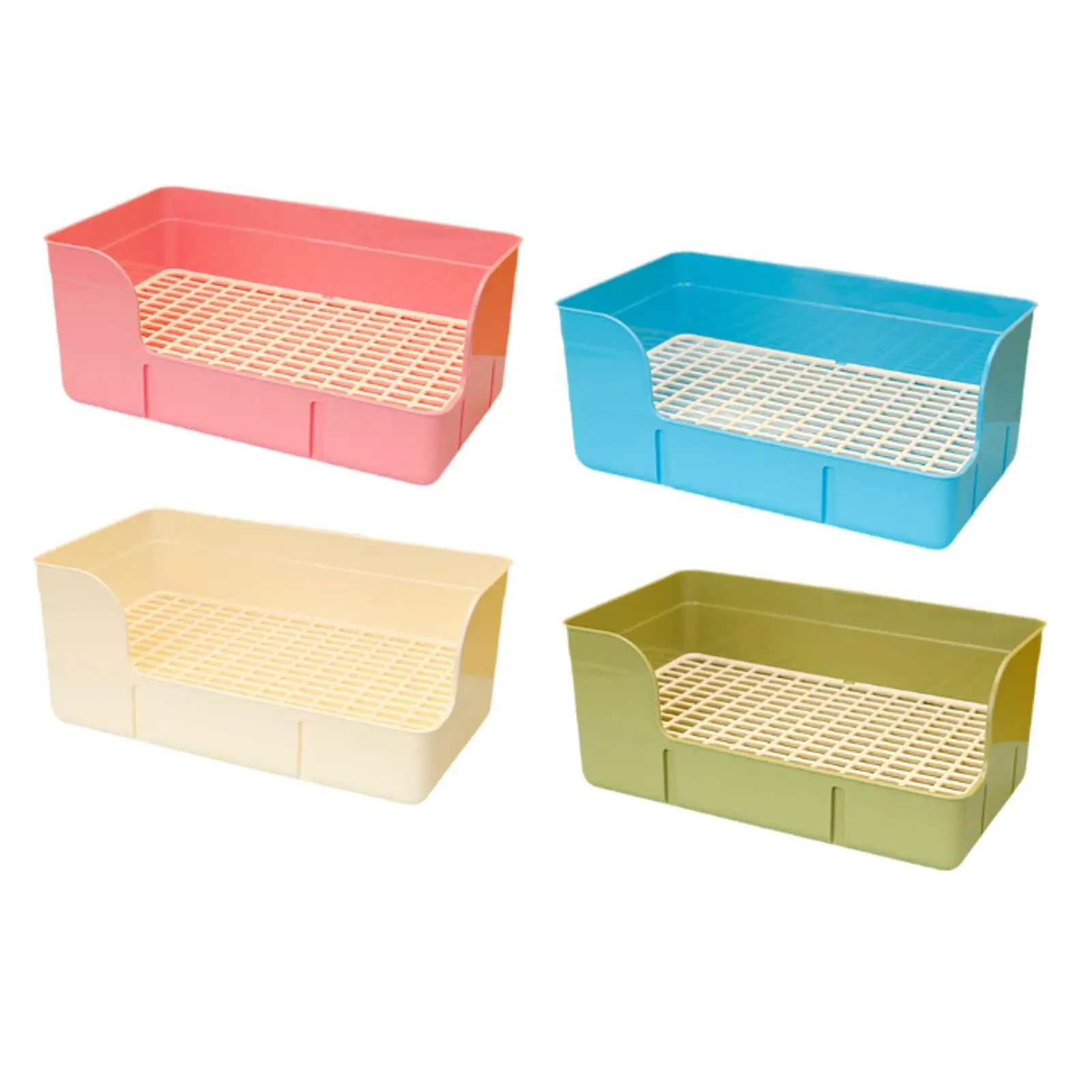 Rabbit Litter Box for Cage Pee Pan Tray Anti Splashing Bedpan Grid Litter Pan for Bunny Chinchillas Rats Ferrets Small Animals - Image 3
