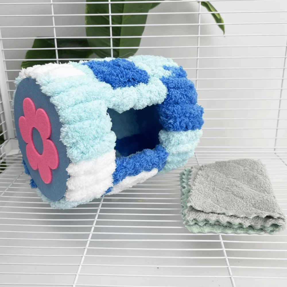 Thickened Warm Parrot Nest Cylinder Design Flannel Winter Bird Bed Colorful with Pads Hanging Hammock - Image 7