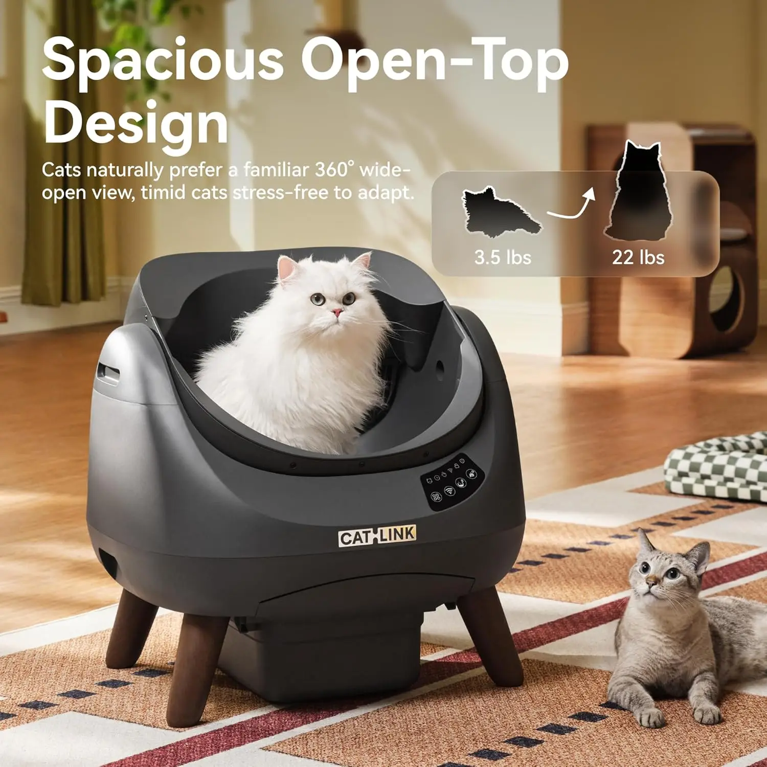 Open-X Automatic Litter Box 5G & 2.4G WiFi, Self Cleaning Cat Litter Box for Single-Cat Household, Health Monitor,, Customized - Image 6