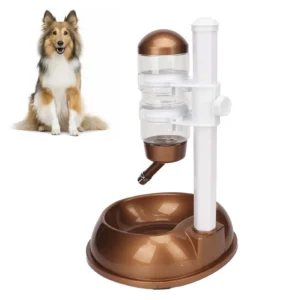 Pet Standing Water Dispenser Bowl Height Adjustable Multifunction Dog Automatic Water Food Feeder with Detachable Pole