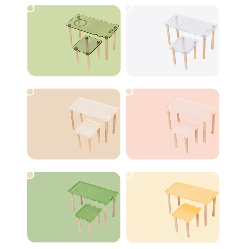 2PCS/Set Stand Platform Hamster Plastic Climbing Pet Toys Golden Bear Landscaping Accessories - Image 6