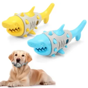 Bite Resistant Venting Teeth Grinding Dog Toy Dog Teeth Grinding Leakage Toy Simulation Shark Cleaning Teeth Toy Pet Supplies
