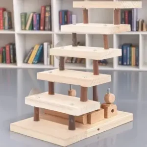 Small Animal Wooden Ladder Platform Cage Bridge Guinea Pig Habitat Climbing Natural Safe Sturdy Smooth Surface