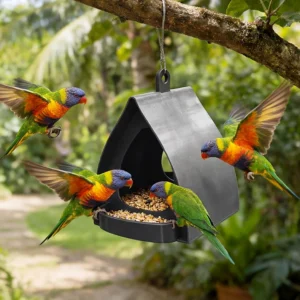 Hanging Bird Feeder for Garden with Roof Large Capacity Outdoor Bird Feeder Birdhouse for Yard Outside Garden Decoration