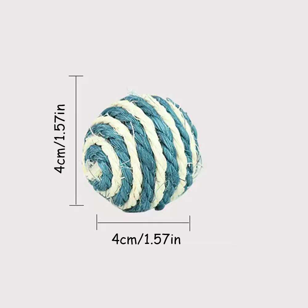 Sisal Ball Cat Toys & Teaser Wand Set - Self-Play Boredom Buster for Cats, Durable Chew Toy for Teething, Anti-Bite Grinding Toy - Image 5