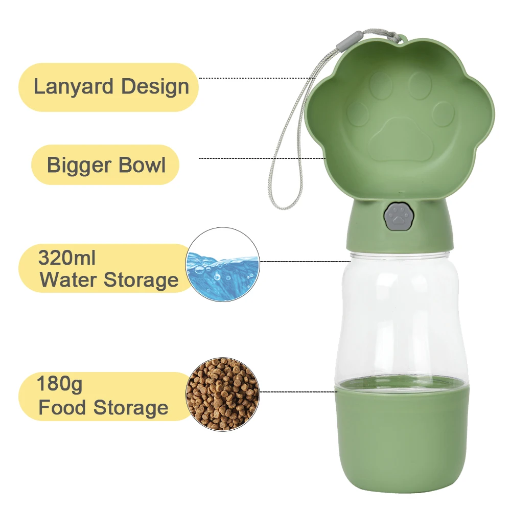 Portable Dog Water Bottle Food Container 2 in 1 Leakproof Pet Puppy Drinking Bowls for Small Medium Dogs Cats Chihuahua Supplies - Image 3
