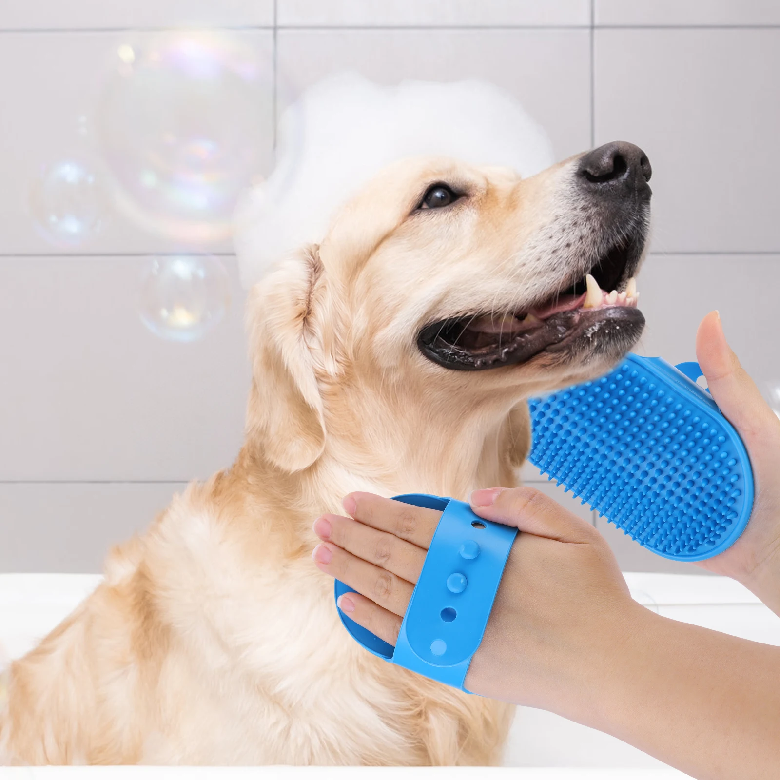 6PCS Pet Grooming Kit Silicone Dog Toothbrush Finger Dog Bath Gloves Dog Shampoo Brush Pet Grooming Gloves Dog Cat Bath Supplies - Image 2