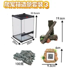 Reptile Rainforest Terrarium Glass Vivarium Tank With Landscape For Gecko Turtle Lizard Snake Spider Pet Home Decor Gift