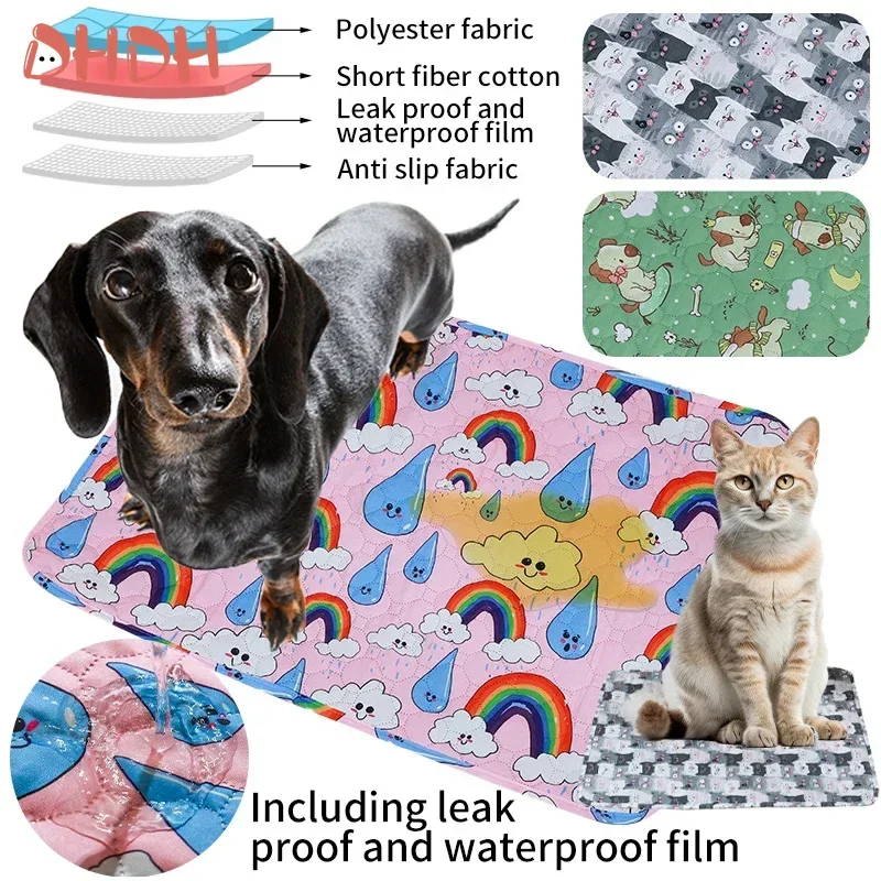 Washable Pet Pee Pad Pet Diaper Mat Reusable Mats For Dogs Dog Bed Urine Washable Dog Training Pad Four Seasons Pet Mat Cover - Image 2
