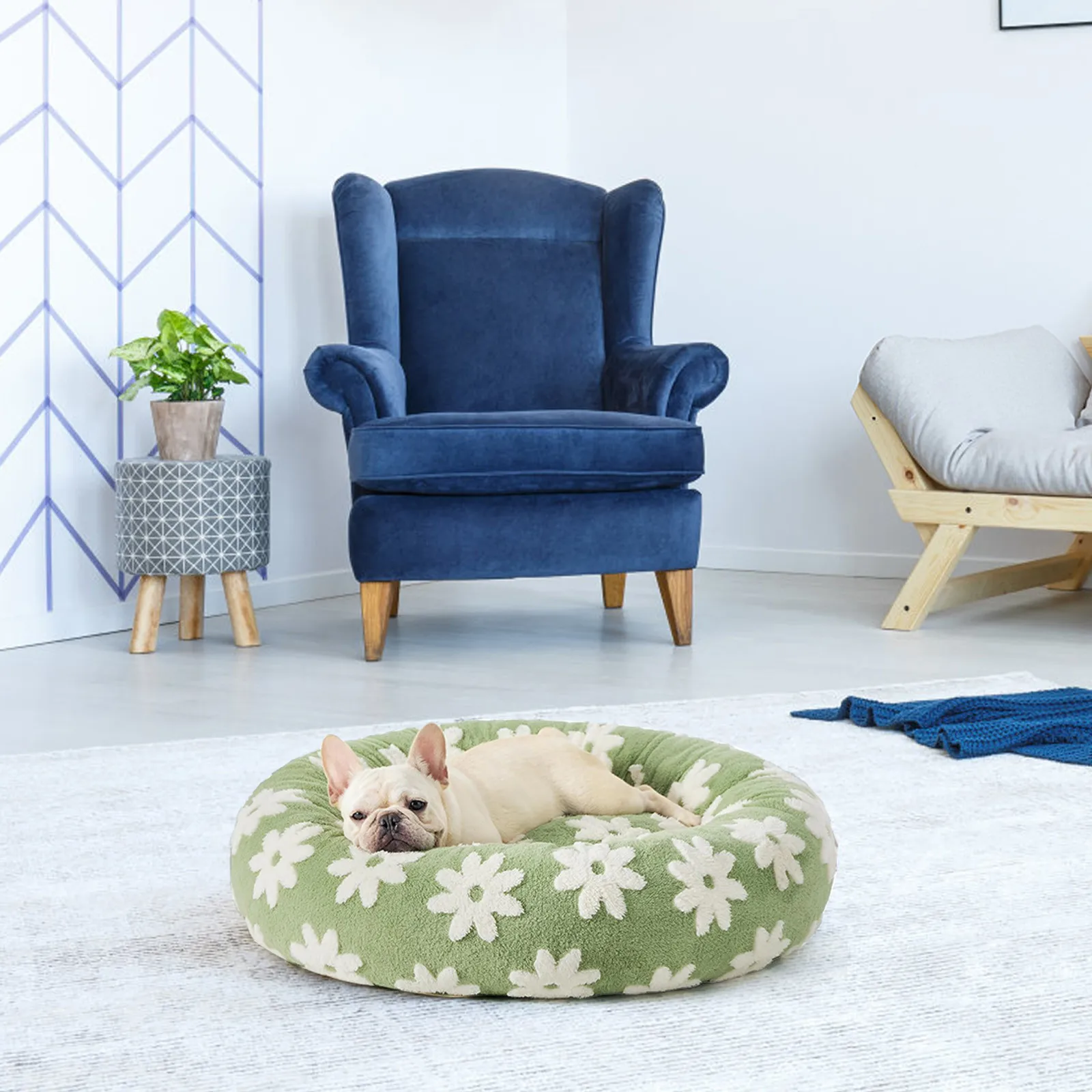 Sky Clouds Small Dog Kennel Cute Dog Bed For Pet Washable Puppy Beds Cozy Rectangle Orthopedic Pet Sofa Shaggy Plush Slip Bottom - Image 4