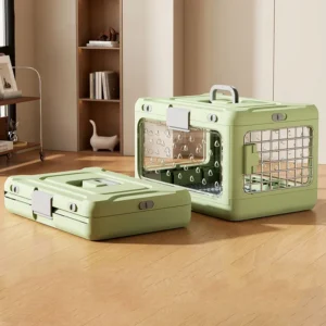 Portable Pet Air Bag Folding Dog Suitcase Out Car Carrying Large Capacity Cat Checked Transparent Box Pet Travel Cage