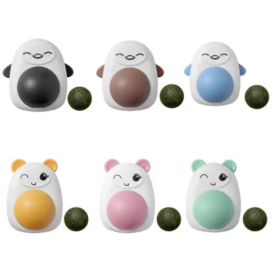 2Pcs Plastic Catnip Ball Replaceable Rotatable for Pet Health Supplies (Green Hamster