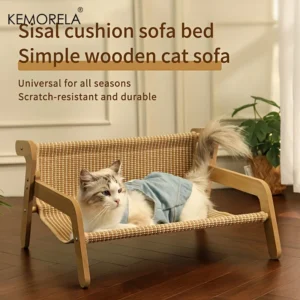 1PCS Large Cat Scratcher Hammock Durable Linen Lounge Chair Pre-Assembled with Adjustable Straps for Medium Breeds & Indoor Cats