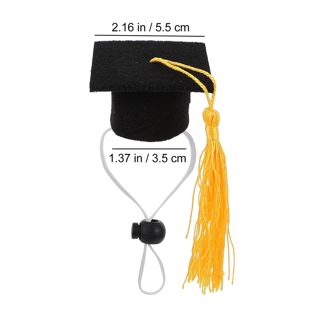 4 Pcs Pet Graduation Cap Bachelor Hat Mini Accessories for Dolls Caps Hamster Puppy - Image 6