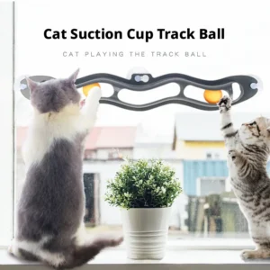 Cat Window Track Ball Toy Suction Cup Mounted Interactive Puzzle Toy For Cats Kittens Window Sill Play Boredom Relief