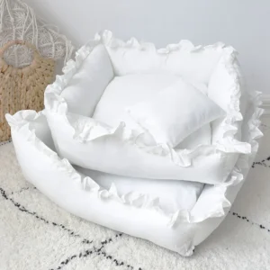 Pet Dog Lace Bed Cat Bed Cute Puppy Square Sleeping Cushion Bed Cat Sofa Warming Dog Nest with Pillow Washable Pet Bed S~L