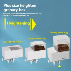 Intelligent Timing Automatic Fish Tank Feeder Large Capacity Dual Anti Blocking Electric Fish Feeder Silent Operation