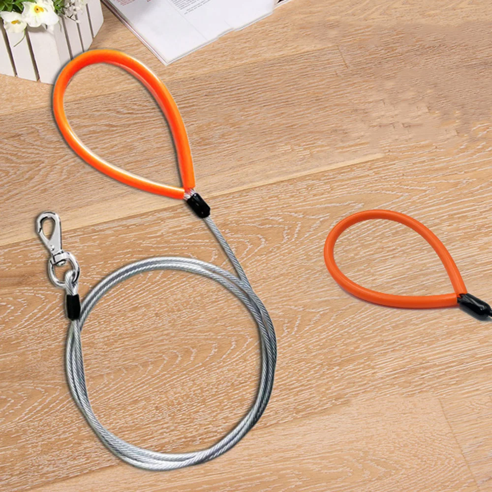 Anti-Bite Dogs Chain Leash Steel Wire Dog Lead Heavy-Duty Pet Dog Tie-Out Cable Chew Proof Metal Leashes for Medium & Large Dogs - Image 2