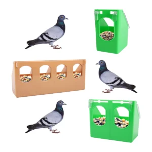 Pigeon Multi-Purpose Cage Hanging Food Box With Lid 1/2/4-Holes Anti-Spill Racing Pigeon Trough Feeder Pet Bird Supplies 1/2Pcs