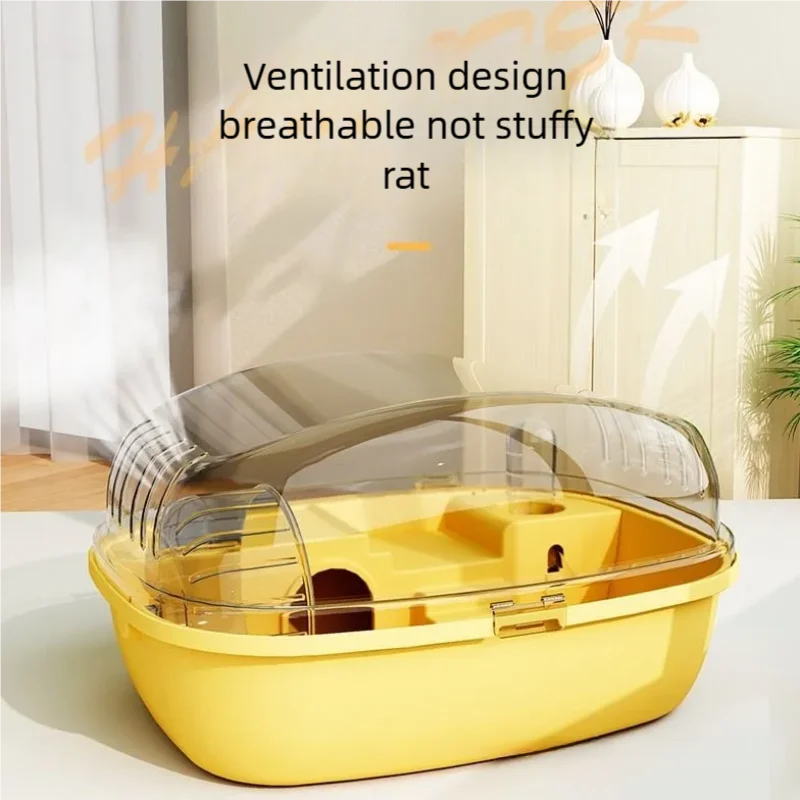 Portable Multi-functions Hamster Cage Double Layer Large Space Small Animal Carrier Cage Breathable Visible Hamster Small Villa - Image 3