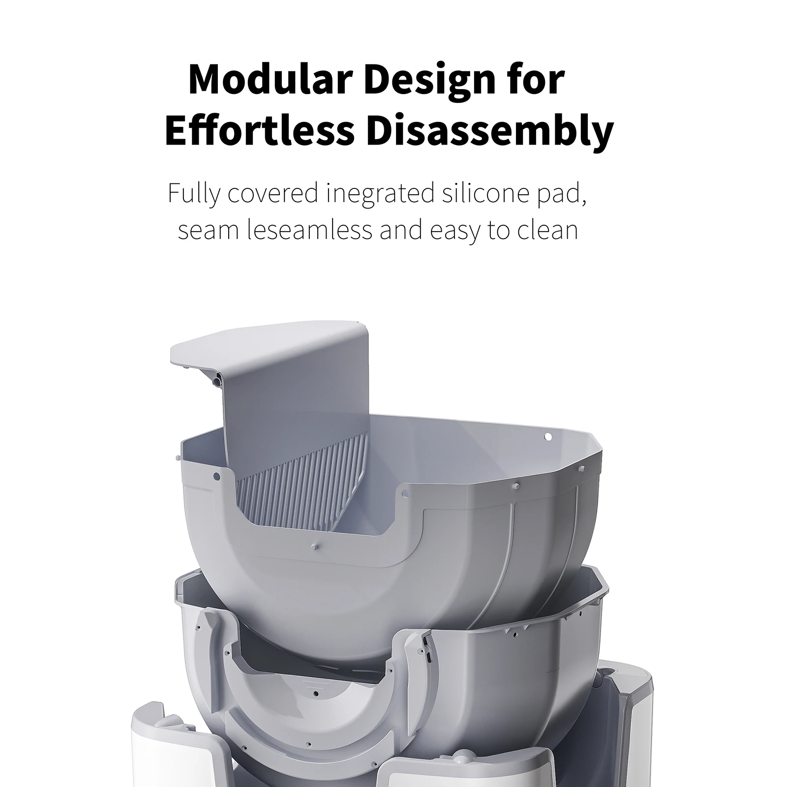 F6 Self-Cleaning Litter Box - Open-Top Automatic Cat Litter Box with Odor Control, Safety Features, and Easy Maintenance - Image 3